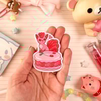 Image 2 of Ultra Glossy Pink Vulpix Macaron Sticker