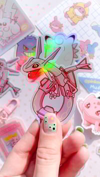 Image 6 of Holographic Pink Rayquaza Vinyl Sticker