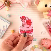 Image 3 of Ultra Glossy Pink Vulpix Macaron Sticker