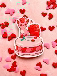 Image 4 of Ultra Glossy Pink Vulpix Macaron Sticker