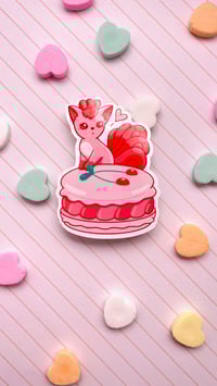 Image 5 of Ultra Glossy Pink Vulpix Macaron Sticker