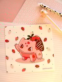 Image 2 of Pink Strawberry Bulba Art Print 8x8