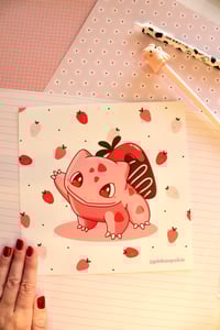 Image 3 of Pink Strawberry Bulba Art Print 8x8