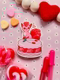 Image 7 of Ultra Glossy Pink Vulpix Macaron Sticker