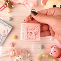 Image 1 of Acrylic Pink Pika Game Box Keychain