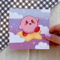 Image 1 of Kirby in the Clouds Mini Print 4.5x4.5