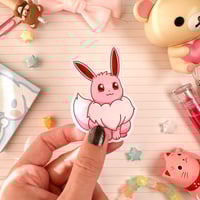Image 1 of Ultra Glossy Pink Eevee Vinyl Sticker
