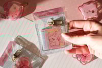 Image 3 of Acrylic Pink Pika Game Box Keychain