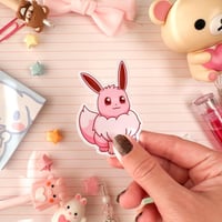 Image 3 of Ultra Glossy Pink Eevee Vinyl Sticker
