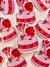 Image 8 of Ultra Glossy Pink Vulpix Macaron Sticker