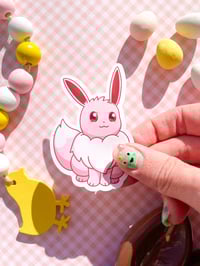 Image 4 of Ultra Glossy Pink Eevee Vinyl Sticker