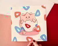 Image 2 of Pink Togepi Art Print 8x8