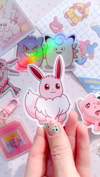Image 5 of Ultra Glossy Pink Eevee Vinyl Sticker