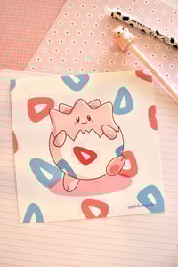 Image 3 of Pink Togepi Art Print 8x8