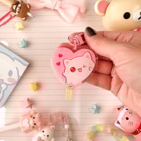 Image 2 of Acrylic Pinkeebooo Lollipop Cat Ghost Original Character Keychain