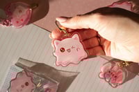 Image 2 of Acrylic Pinkeebooo Cat Ghost Original Character Keychain