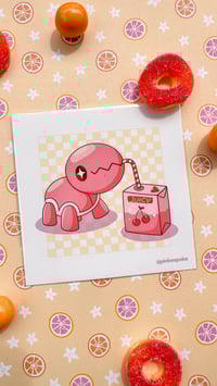 Image 2 of Pink Juicy Trapinch Mini Art Print 4.5x4.5