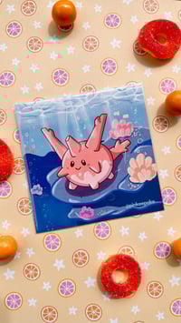 Image 5 of Pink Corsola Underwater Mini Art Print 4.5x4.5
