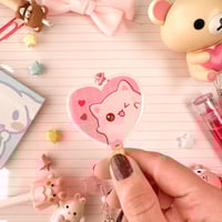 Image 4 of Acrylic Pinkeebooo Lollipop Cat Ghost Original Character Keychain
