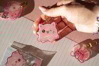 Image 4 of Acrylic Pinkeebooo Cat Ghost Original Character Keychain