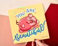 Image 2 of Pink Lechonk Motivational Art Print 8x8