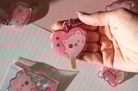 Image 6 of Acrylic Pinkeebooo Lollipop Cat Ghost Original Character Keychain
