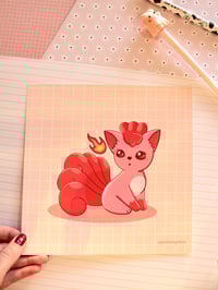 Image 1 of Pink Vulpix Fox Art Print 8x8