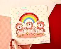 Image 2 of Pink Piplup Rainbow Friends Art Print 8x8