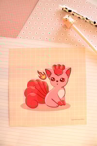 Image 3 of Pink Vulpix Fox Art Print 8x8