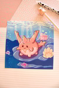 Image 1 of Pink Corsola Underwater Art Print 8x8