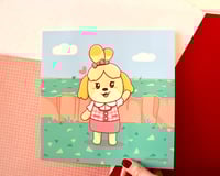 Image 2 of Pink Isabelle Crossing Art Print 8x8