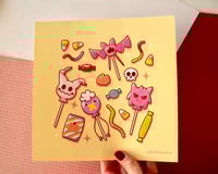 Image 2 of Poke Halloween Candy Art Print 8x8