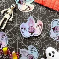 Image 1 of Holographic Pink Chandelure Vinyl Sticker