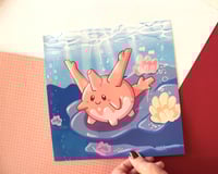 Image 2 of Pink Corsola Underwater Art Print 8x8
