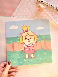 Image 3 of Pink Isabelle Crossing Art Print 8x8