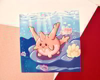 Image 3 of Pink Corsola Underwater Art Print 8x8