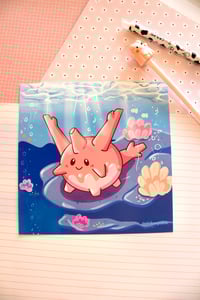 Image 4 of Pink Corsola Underwater Art Print 8x8