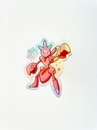 Image 4 of Holographic Pink Scizor Vinyl Sticker