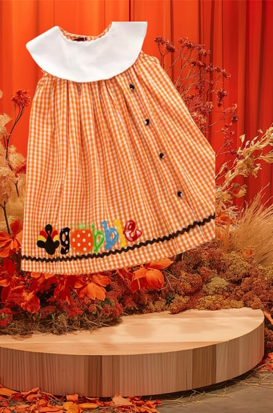 Image of Gobble Thanksgiving Smock Dress