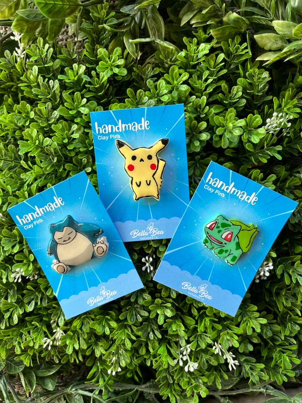 Image of Pokemon Handmade Clay Pins