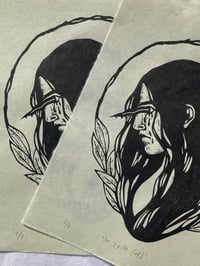 Image 2 of In Spite (of) Linocut Print - Black/Green