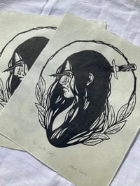Image 1 of In Spite (of) Linocut Print - Black/Green