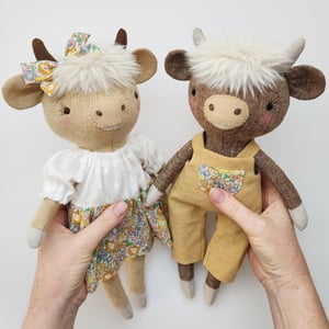 Image of Highland Cow Doll Sewing Pattern and Tutorial