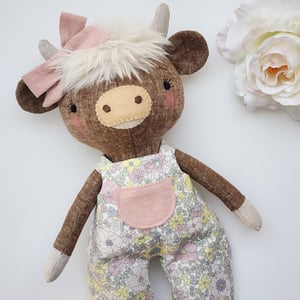 Image of Highland Cow Doll Sewing Pattern and Tutorial