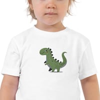 Image 5 of Autism Awareness T-Shirt for Kids - Embroidered White Shirt - Dinosaur Design