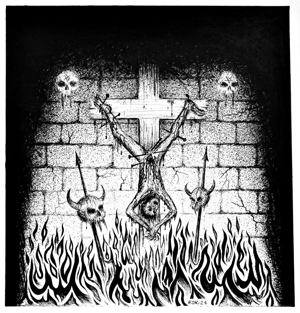 Image of INVERTED HANGING - original pen drawing