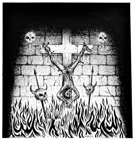 Image of INVERTED HANGING - original pen drawing