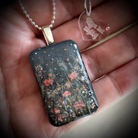 Image 3 of Grey Autumn Field Resin Pendant