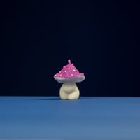 Image 2 of Small Pink Glittery Goddess Mushroom Candle