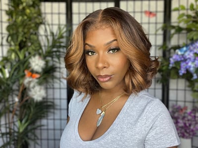 Image of 13 X 6 KINKY BODY WAVE 14"BALAYAGE CHOCOLATE